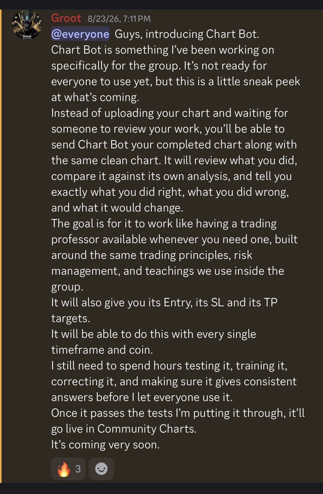 Chart Bot preview announcement